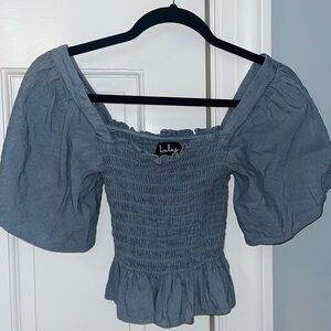 Blue/Denim Smocked Blouse